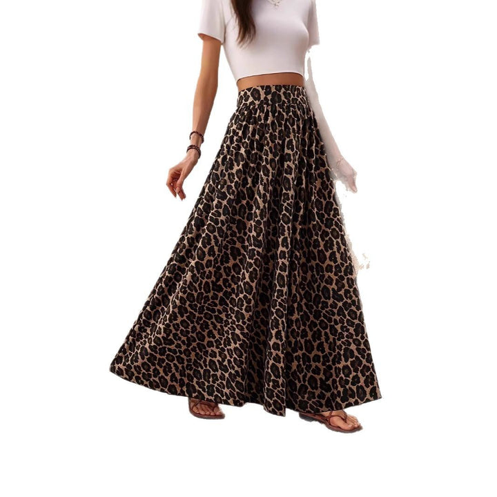 Lune London women's maxi skirt with leopard print