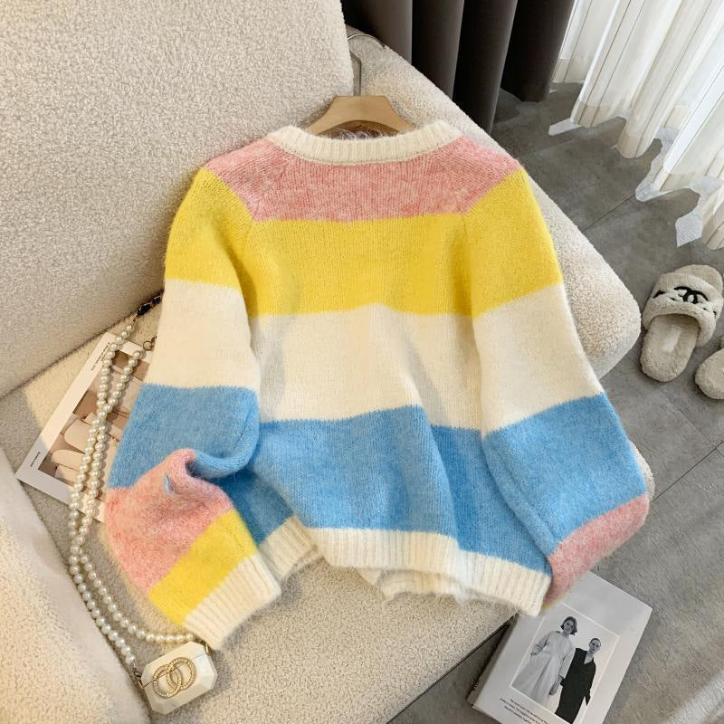 Cardigan pour femme avec des détails de boutons colorés et une coupe décontractée Chic & Stil