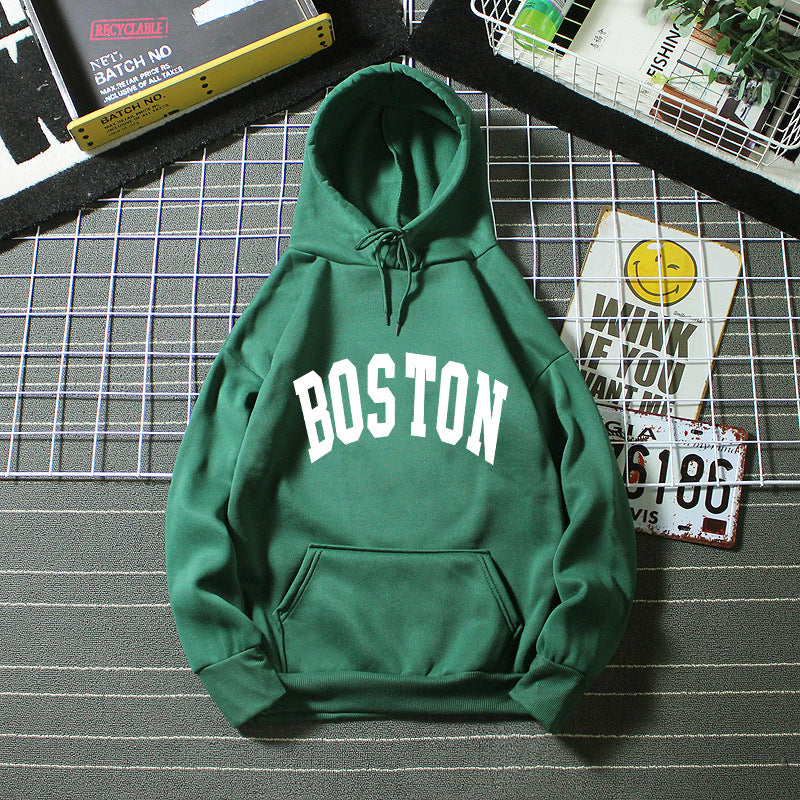 Women's hoodie with classic Boston print Chic & Stil