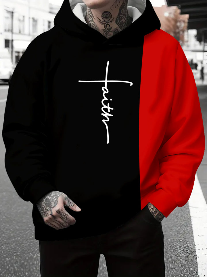 Men's hoodie with a subtle gradient of colors and an inspiring inscription Lune London