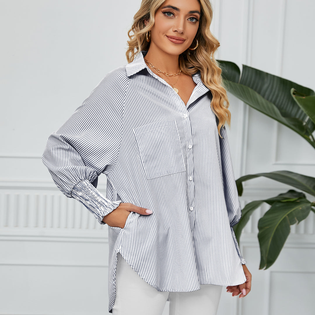 Lune London oversized casual blouse for women with stripes