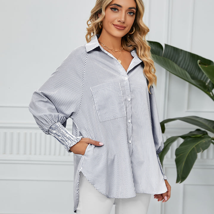 Lune London oversized casual blouse for women with stripes