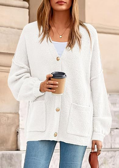 Ladies oversized cardigan with buttons and large pockets Lune London