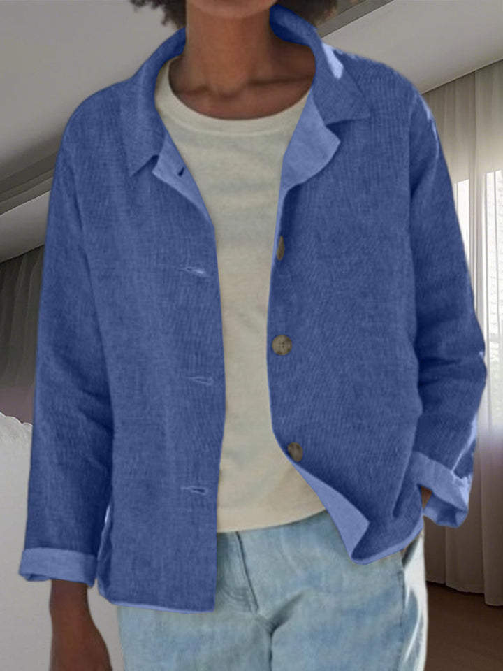 Ladies lightweight and casual cotton jacket with buttoned details Lune London