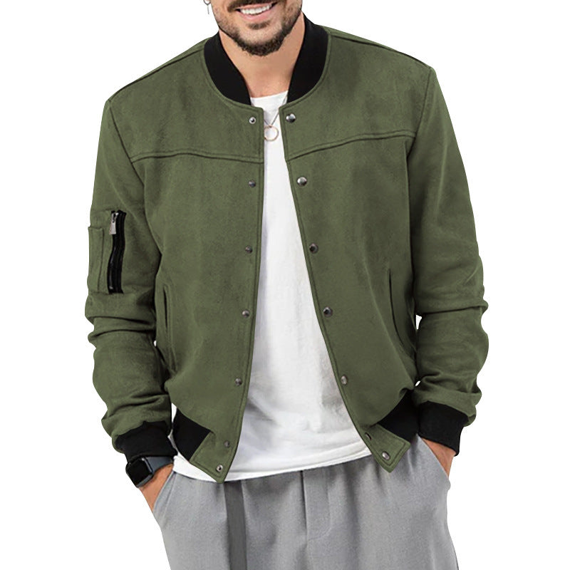 Trendy bomber jacket for men with practical zip pockets and elastic cuffs Lune London