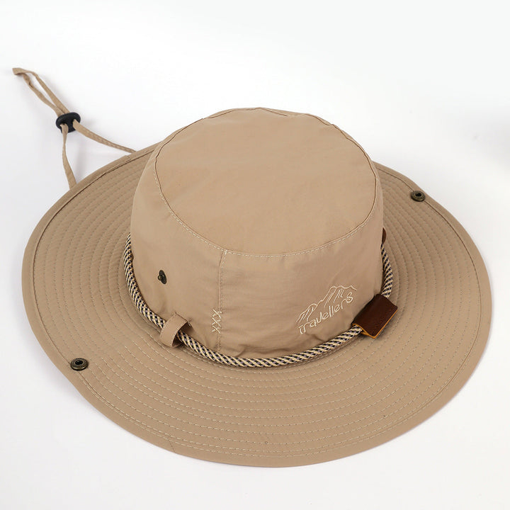 Women's Sun Hat with Wide Brim and Integrated Neck Strap Lune London