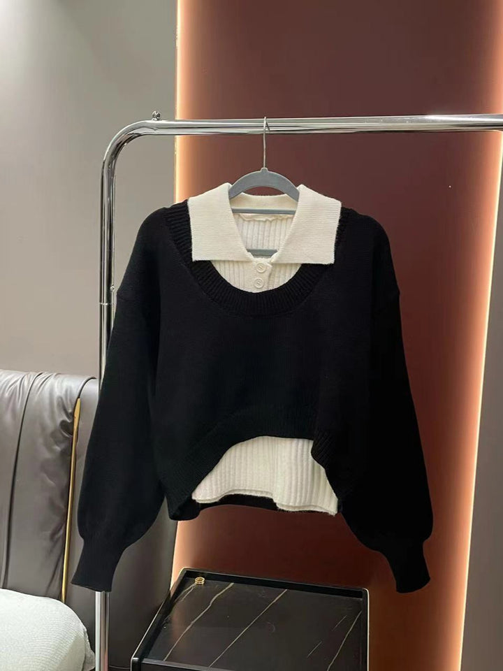 Short sweater for women with wide sleeves and a structured design Lune London
