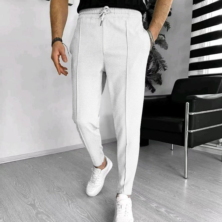 Men's Elegant Casual Pants with Elastic Waistband and Side Pockets Lune London