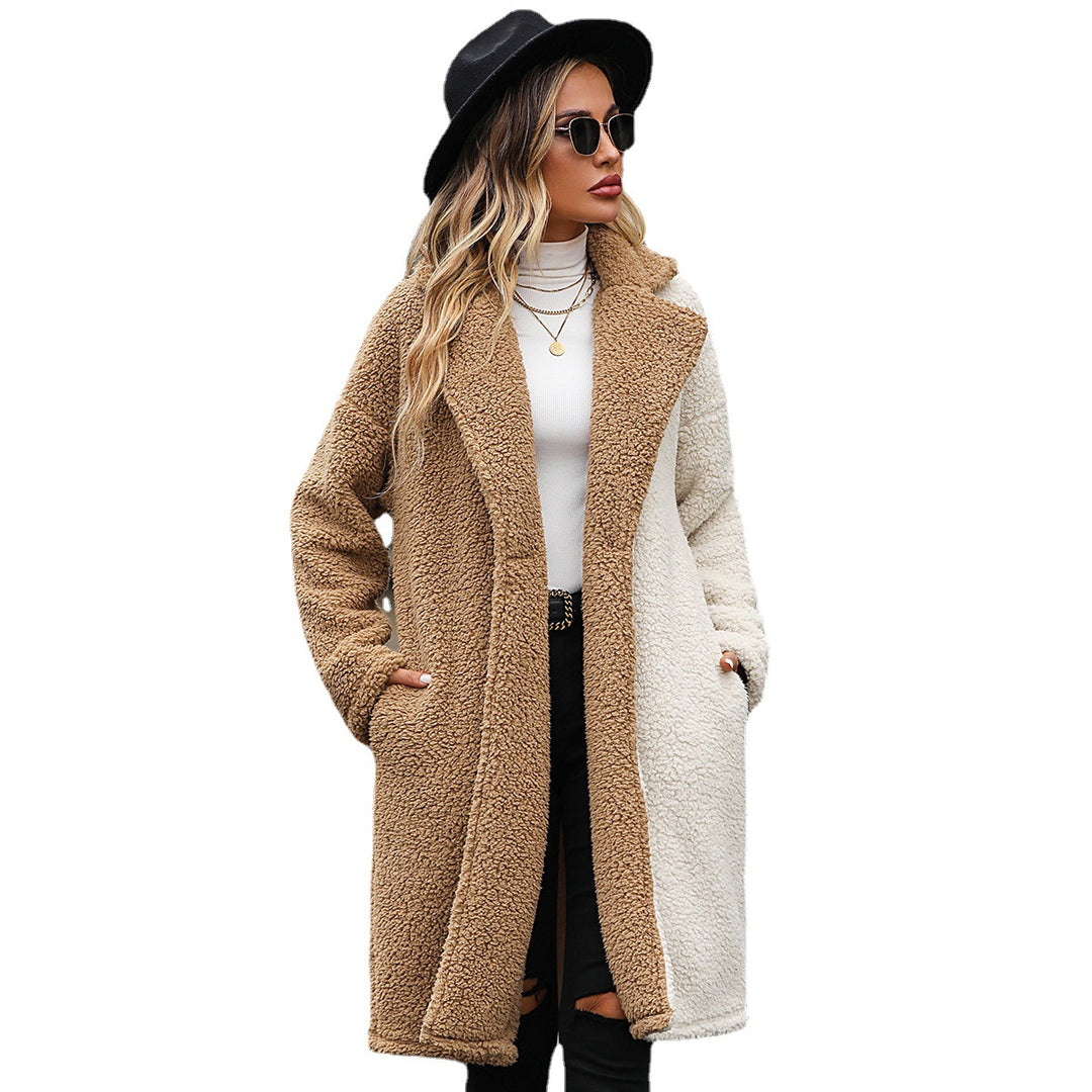 Cozy faux fur coat for women with collar Lune London