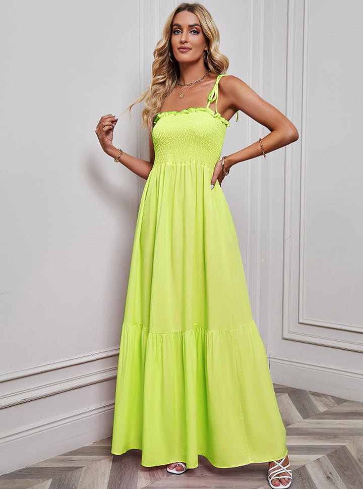 Maxi dress for women with elastic bodice and voluminous skirt Chic & Stil