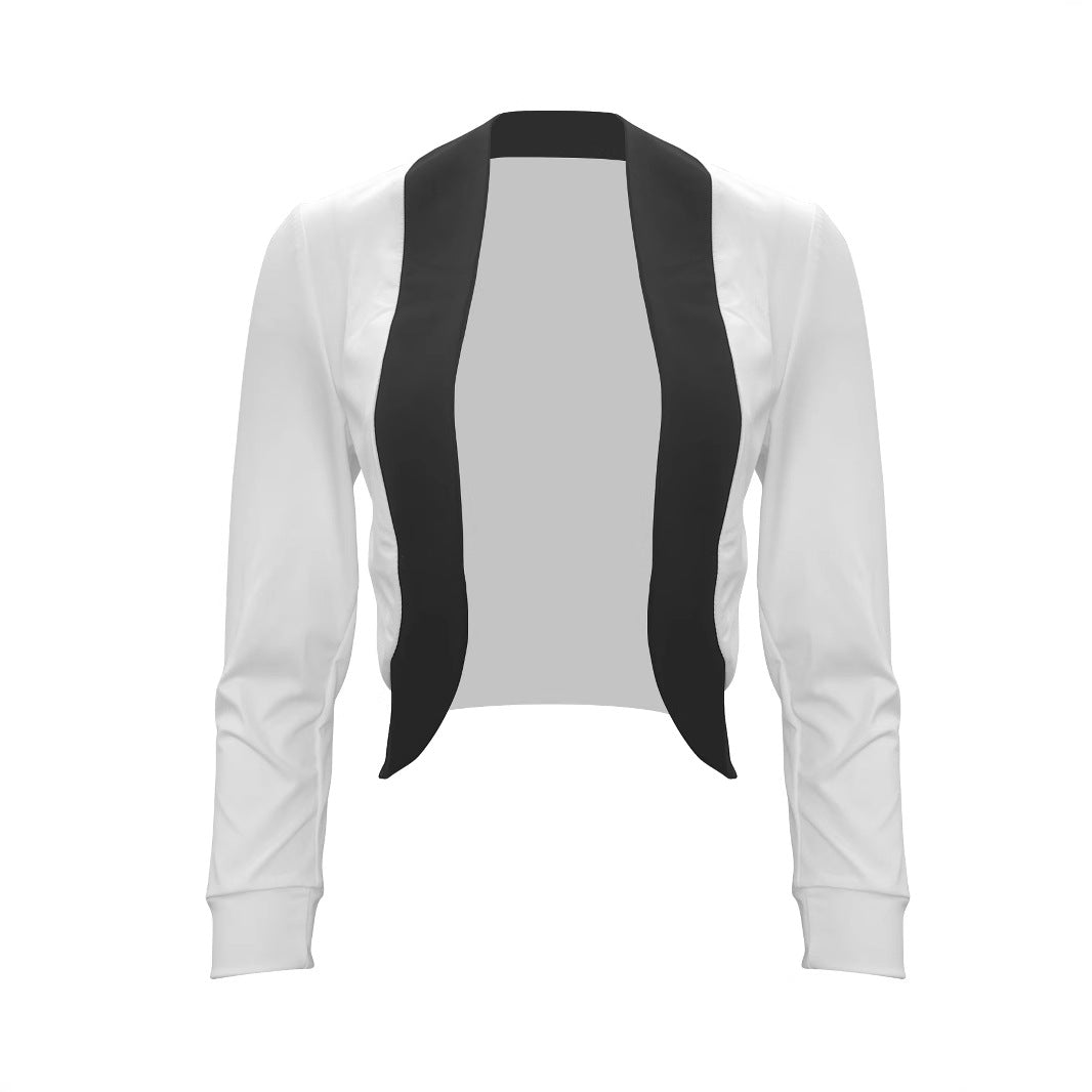 Women Elegant blazer jacket with modern cut and contrasting details Chic and Style