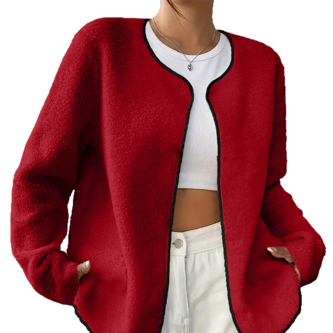 Casual fleece jacket for women with open cut and practical pockets Lune London