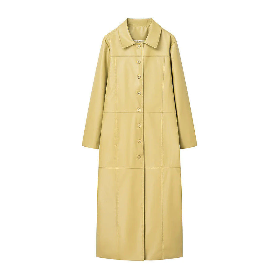 Lune London Elegant faux leather coat for women