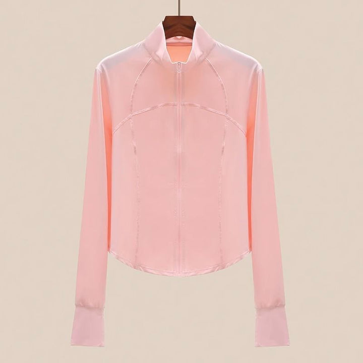 Veste décontractée sportive pour femmes avec col haut et zip intégral Chic & Stil