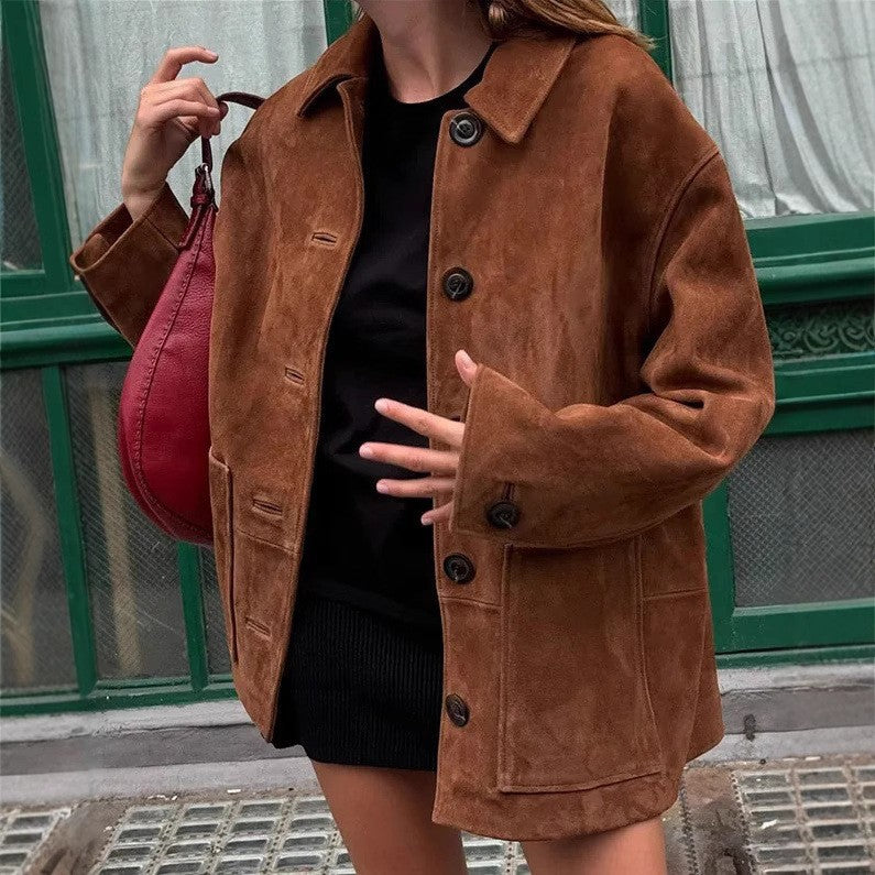 Lune London Women's Trendy Suede Jacket