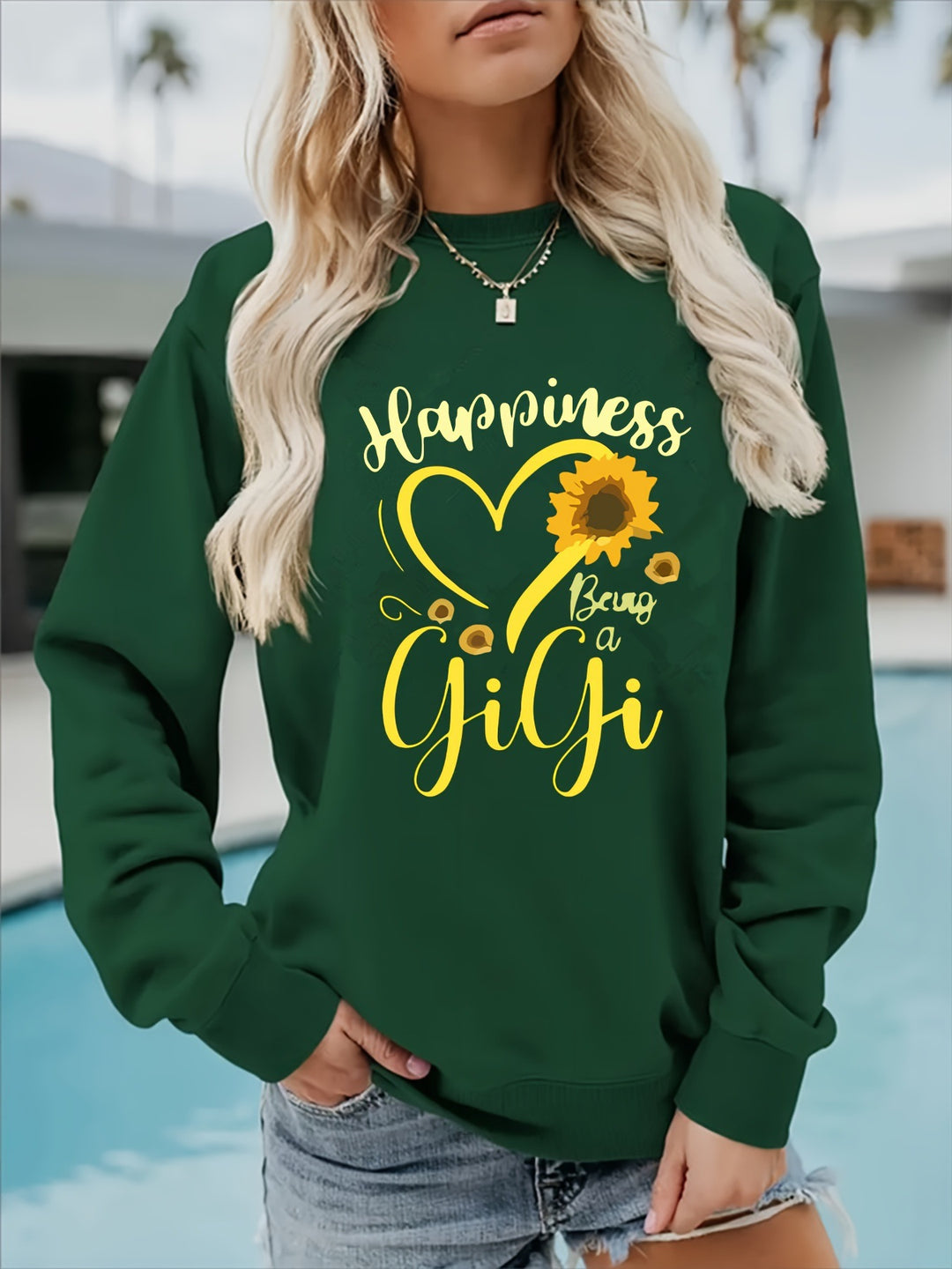 Sweatshirt pour femme avec des manches volumineuses et un motif joyeux Chic & Stil