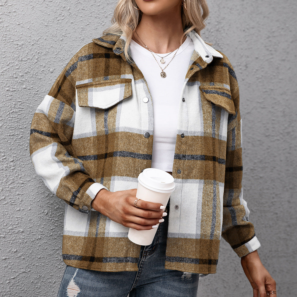 Plaid overshirt for women casual fit Lune London