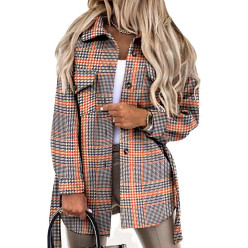 Casual plaid flannel jacket for women Lune London