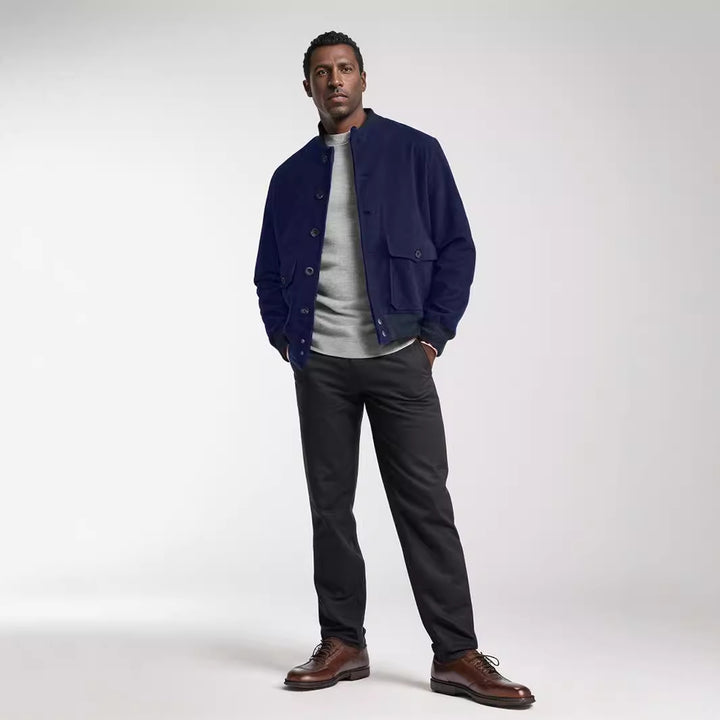 Casual college jacket for men in soft material with practical pockets Lune London