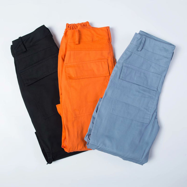 Lune London elastic waist cargo pants for women with trendy pockets