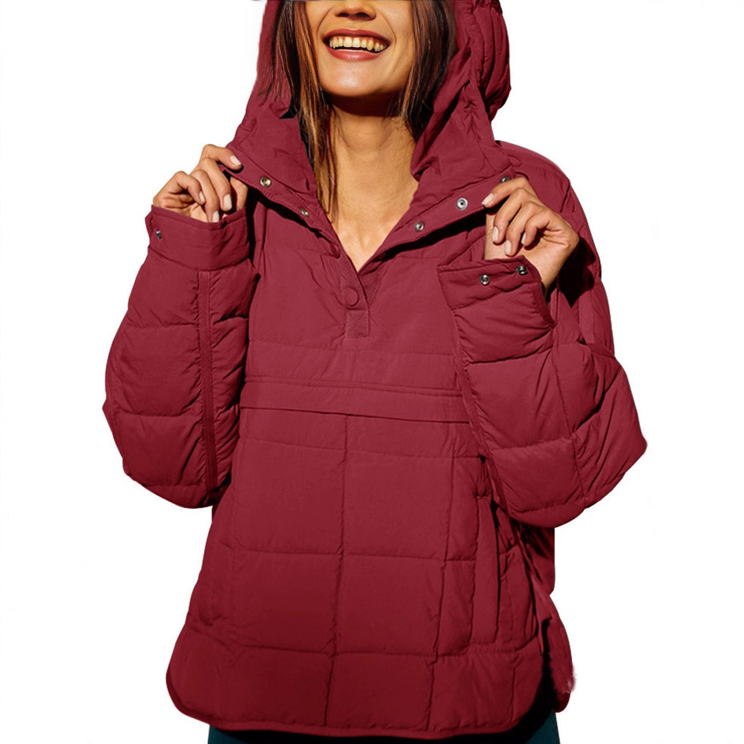 Ladies casual quilted jacket with hood and side pockets Lune London