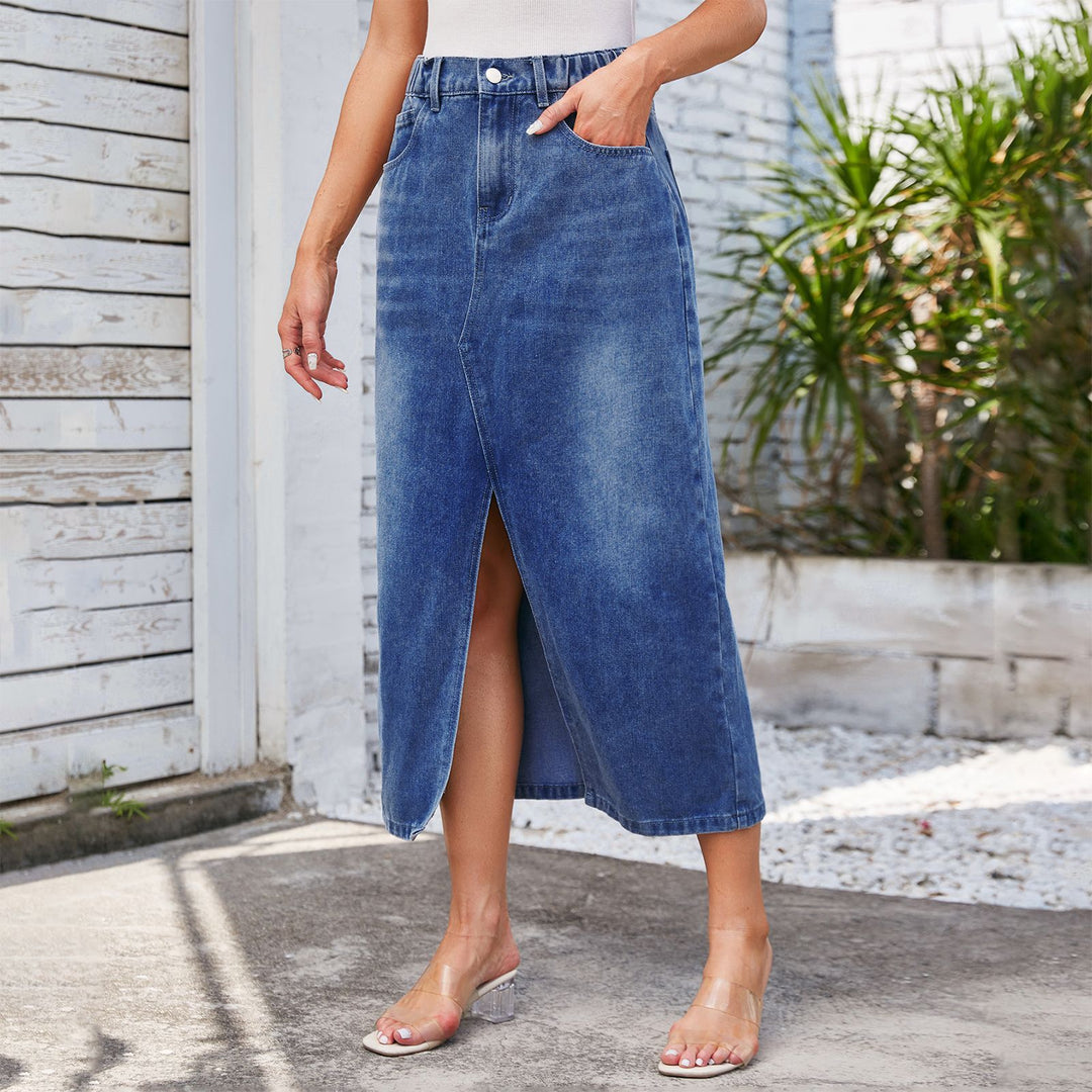 Maxi skirt for women with side slit and elastic waist Lune London