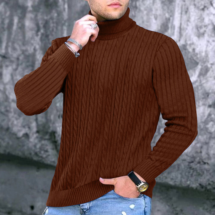 Modern turtleneck sweater for men with textured design Lune London