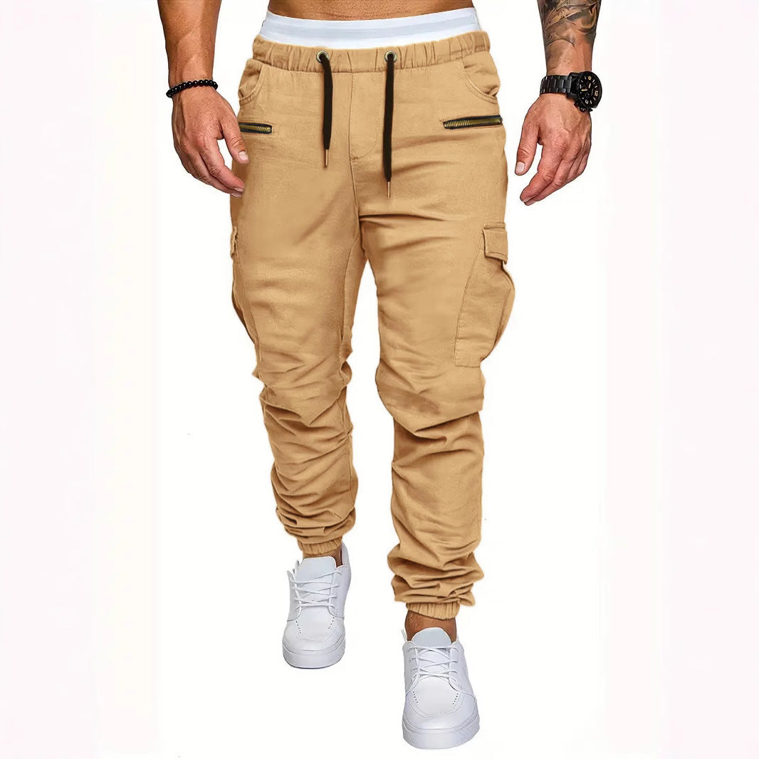 Lune London | Men's cargo jogging pants with elastic waistband and practical zip pockets