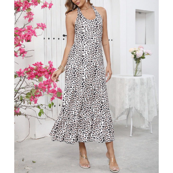 Lune London Animal Print Backless Maxi Dress
