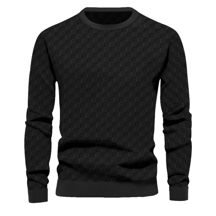 Men's sweater in textured fabric with a trendy round neck Lune London