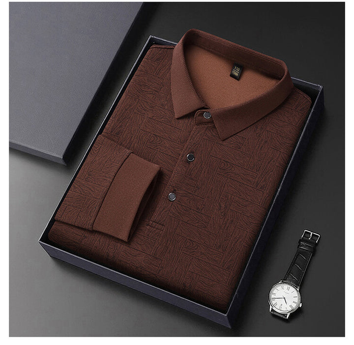 Elegant men's long sleeve shirt with textured design Lune London