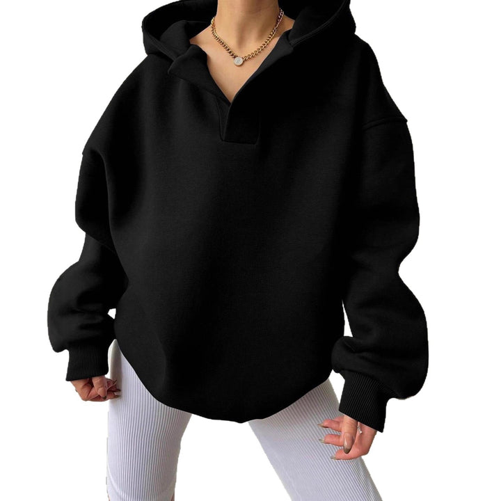 Ladies oversized hoodie with trendy collar Lune London