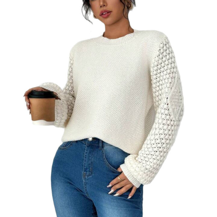 Trendy women's sweater with refined knit details Lune London