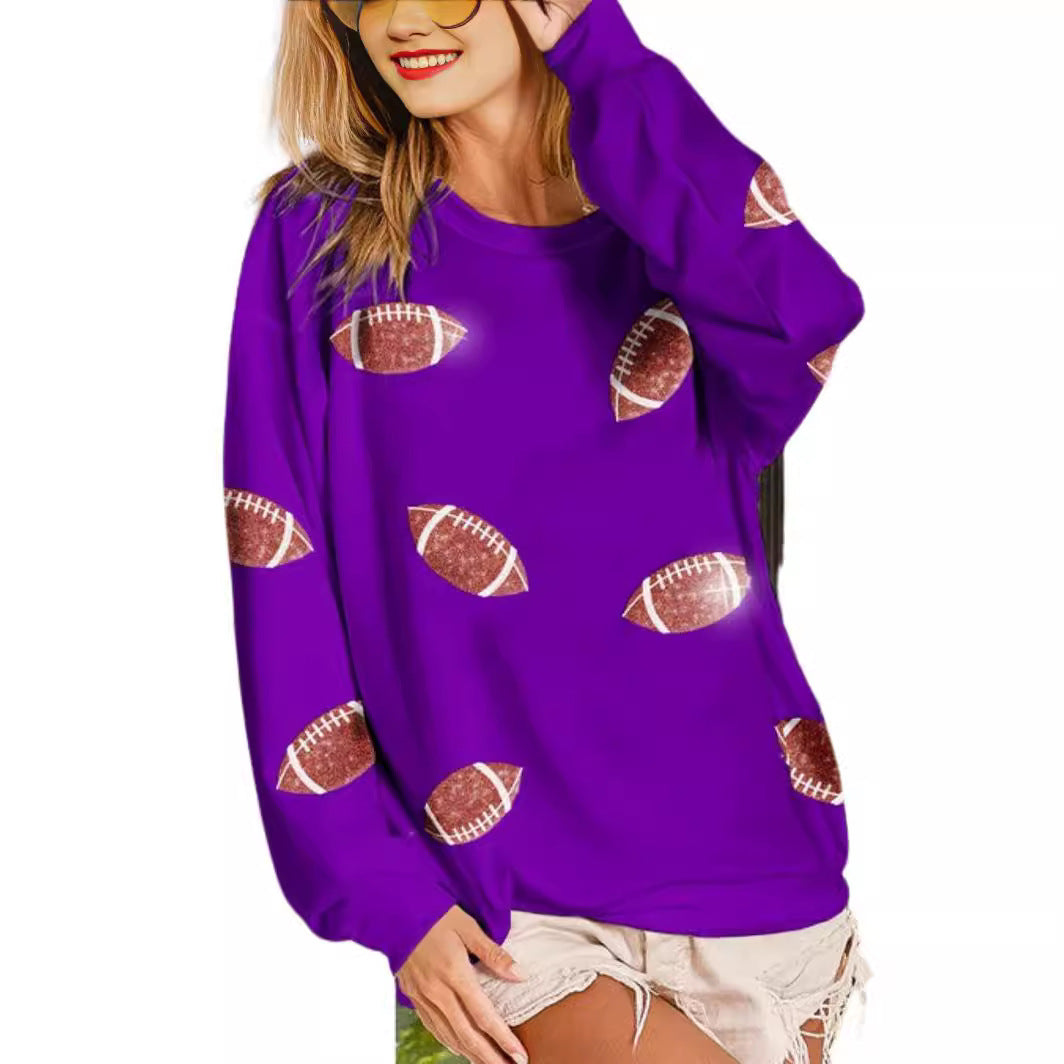 Casual women's sweatshirt with football pattern Moon London