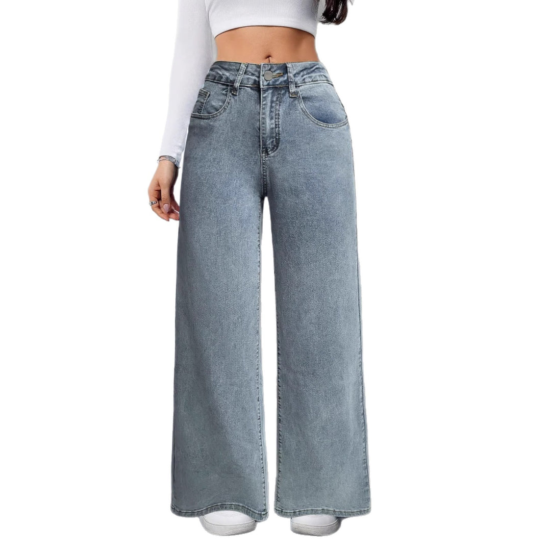 Ladies wide-cut vintage-style jeans with high waistband and casual look Lune London