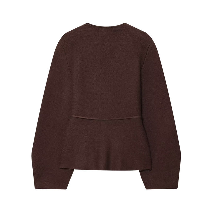 Knitted women's jacket with an elegant fit and a V-neck Lune London