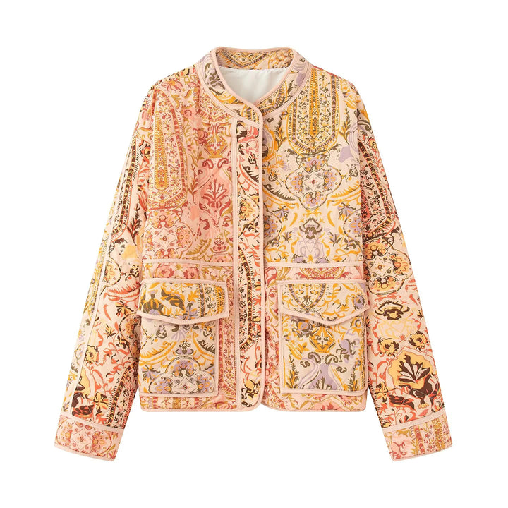 Veste élégante pour femmes rembourrée avec motif floral et poches extérieures pratiques Lune London