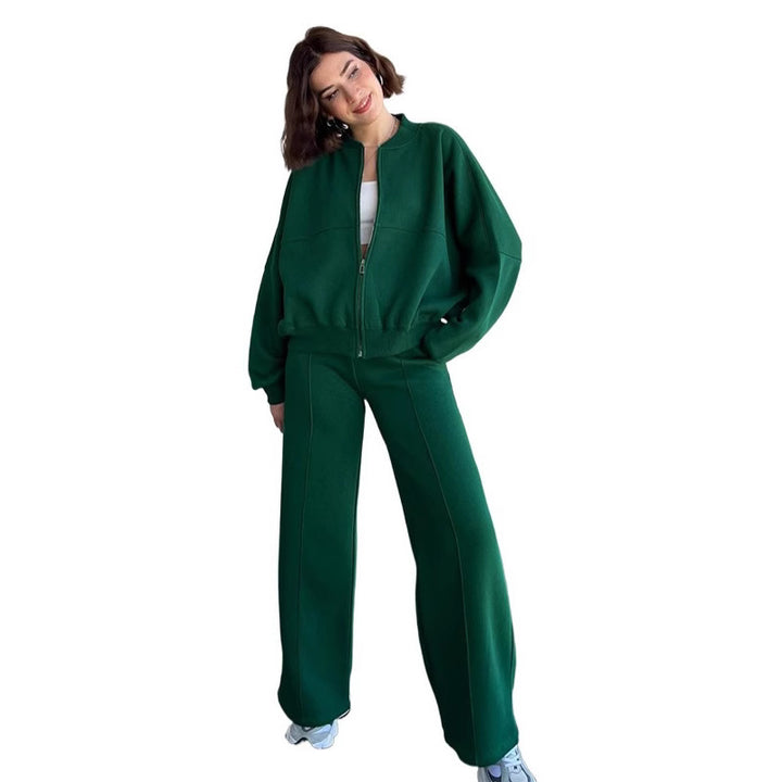 Casual set for women in soft terry fabric with a high collar and a loose fit Lune London