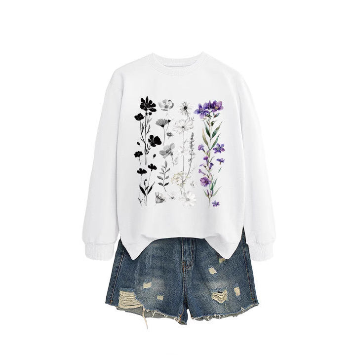 Sweat-shirt femme avec design graphique floral et doublure intérieure douce Chic & Stil