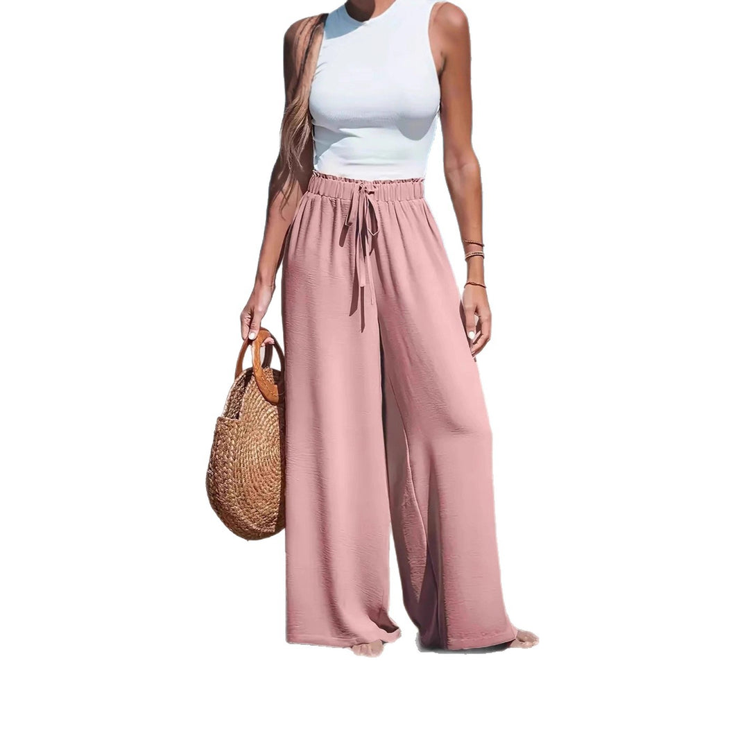 Wide summer pants for women with elastic waist Lune London