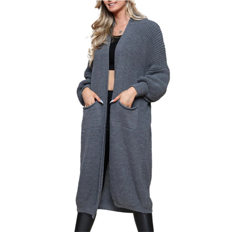 Cardigan en tricot épais pour femmes avec poches ouvertes et design décontracté Chic & Stil