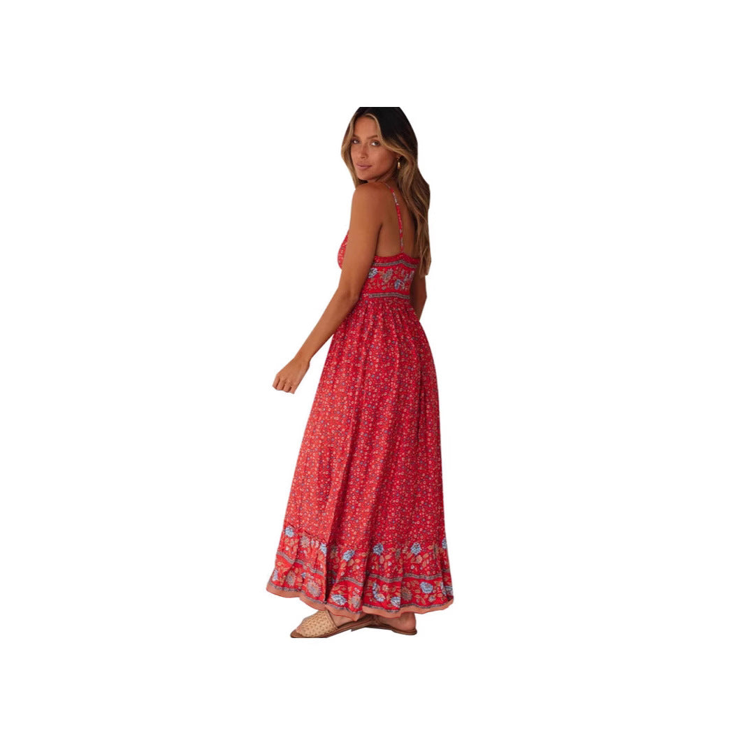 Lune London Floral Pattern Maxi Dress for Women
