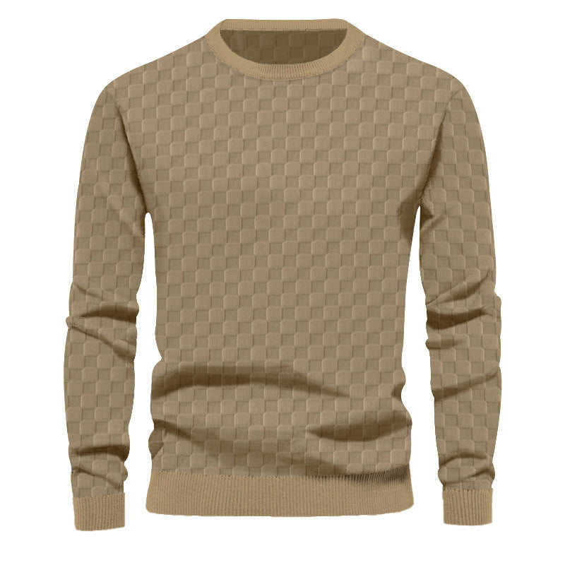 Men's sweater in textured fabric with a trendy round neck Lune London