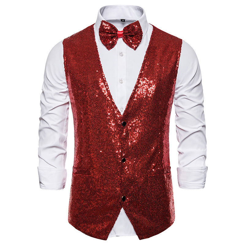 Elegant sequin jacket for men with a classic cut and practical bow tie Lune London