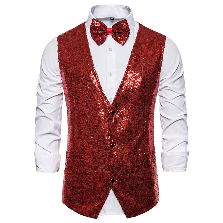 Elegant sequin jacket for men with a classic cut and practical bow tie Lune London