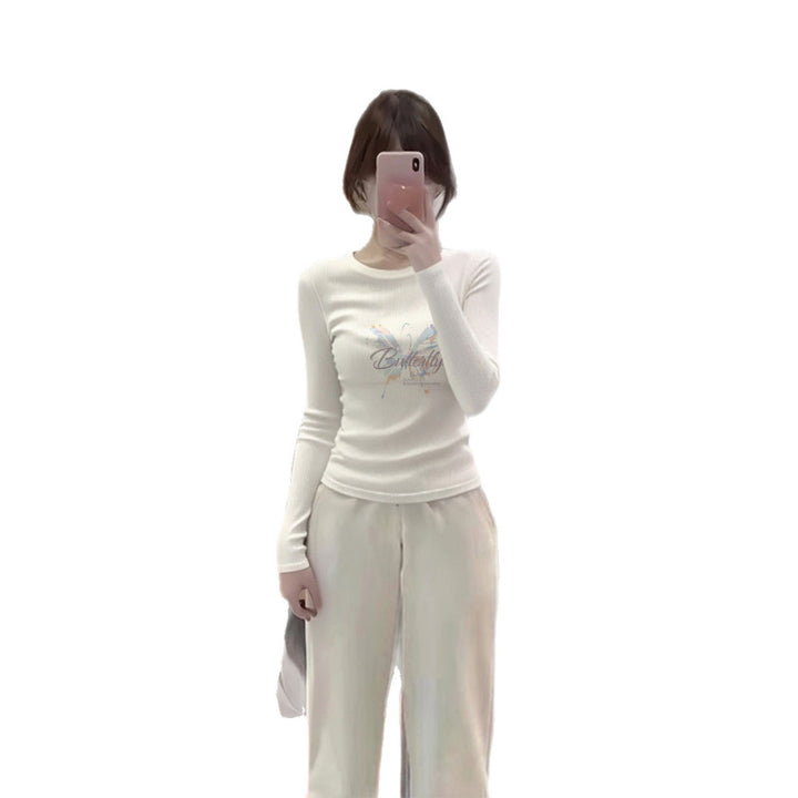 Top à manches longues pour femmes avec logo détaillé Chic & Stil