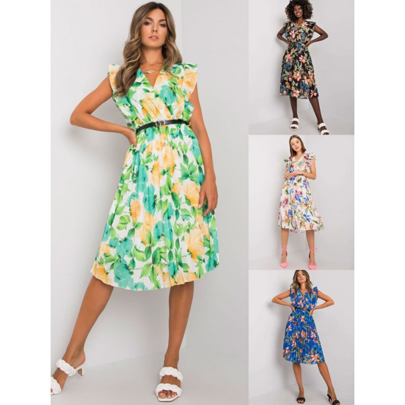 Lune London Floral Ruffle Midi Dress for Women