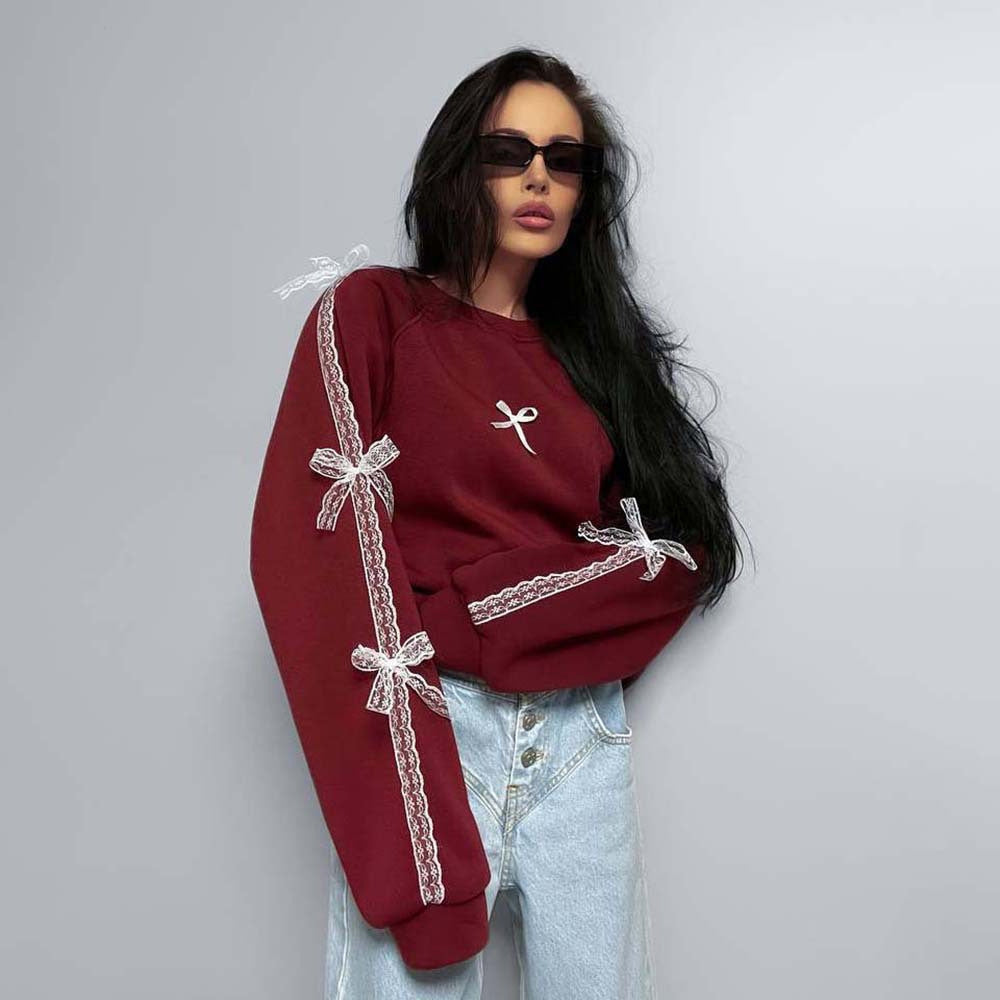 Ladies elegant sweatshirt with unique tie belts Lune London