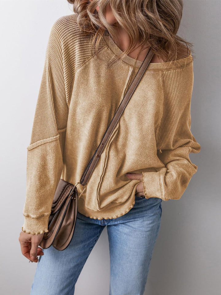 Ladies long sleeve casual t-shirt with textured design Lune London