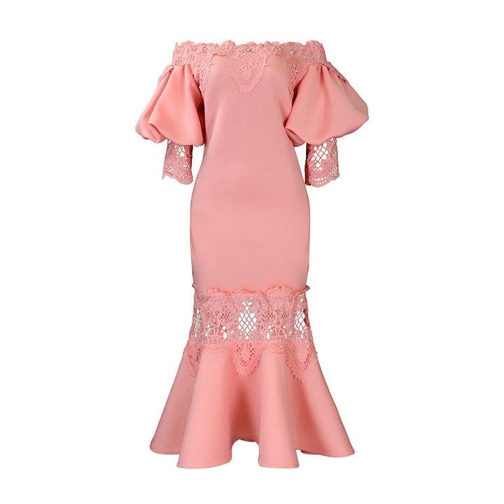 Ladies Elegant Sheath Dress with Lace Sleeves Lune London